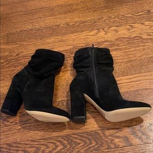 Black suede booties